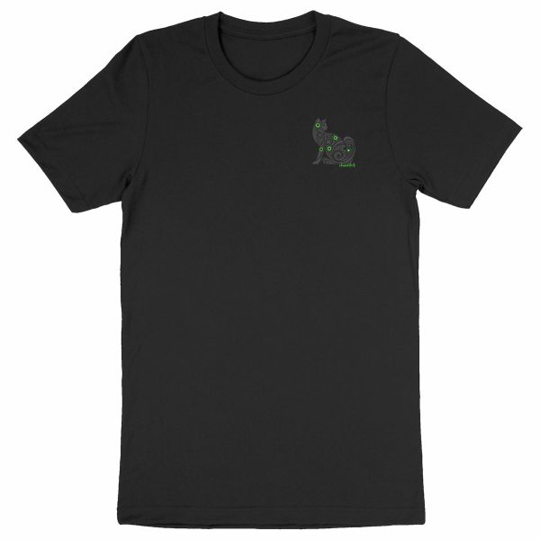 T-shirt chat unisexe épais, petit chat côté cœur