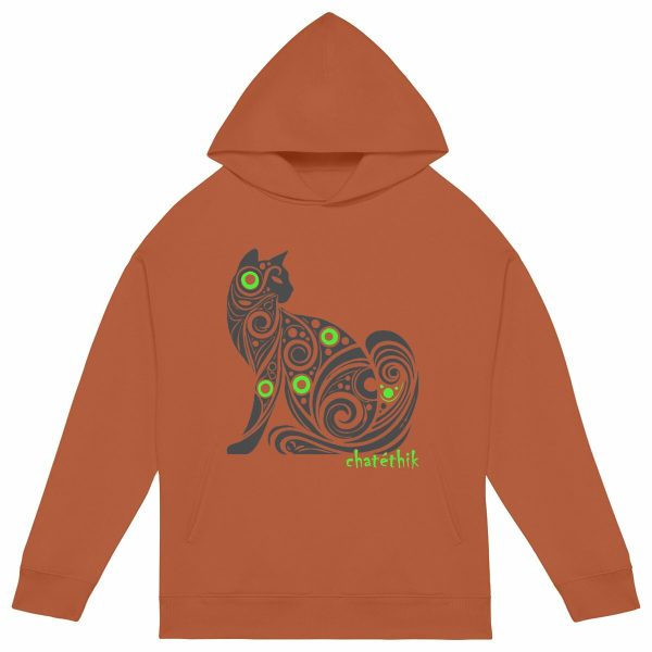 Sweat à capuche chat oversize, grand motif